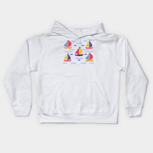 Sailboat regatta in sea ocean. Summer outdoor sports activity concept. Kids Hoodie